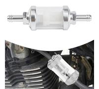 Inline Fuel Filter for Motorcycle, 8mm Aluminum Alloy Petrol Dirt Filter Compatible with ATV Cross-Country Bikes and Cars, Reusable & Wear-Resistant for Long-Term Use