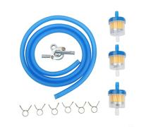 Inline Fuel Filter Set with Tap Petcock Switch and Gas Line for Motorcycle for quad Bike Buggy for trail for mini for moto Engines(Blue)