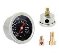 Inline Fuel Pressure Gauge 0-15 PSI, Oil-Filled Mechanical Gauge with /8" For NPT Back Mount for Petrol & Vehicles, Compact .5" Silver