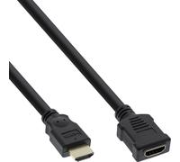 InLine HDMI cable, High Speed HDMI Cable, M/F, black, golden contacts, 2m