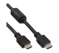InLine HDMI Plug to Socket Cable Male to Male with Ferrite, Black black black 0.5 m