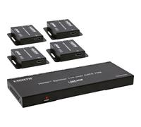 Inline HDMI Splitter Extender 1x4, Cat.6, 4K 30 Hz, with Receivers