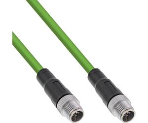 InLine Industrial Network Cable, M12 8-Pin X-Coded Male/Plug, Cat.6A PUR, Ethernet M12 8-Pin 5 m, 40505