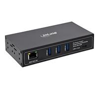 InLine Industrial PoE USB Hub 4-Port Gigabit Ethernet 5Gbps 60W | 3 x USB-A, 1 x USB-C host, Gigabit Ethernet, IEEE802.3bt, up to 45 W for the host device, without external power supply