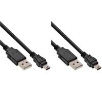 InLine Intos USB mini cable, A male to mini-B male (5pin), 5m (Pack of 2)