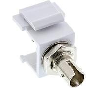 InLine® LWL Keystone Snap-in Coupling White Simplex ST/ST Multimode Ceramic Sleeve