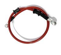 Inline Male and Female Motorcycle Modification Brake Hose 40-80cm Disc Oil Pipe Steel Throat(Red 80cm)