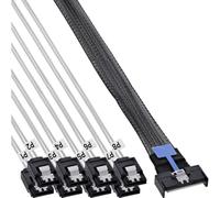 InLine MCIO x8 Breakout Cable to 8X SATA Male for HDD and SSD 1m