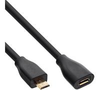 InLine Micro USB Extension Cable - USB 2.0 Micro-B Male to Female black black 2