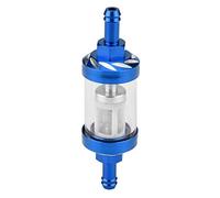 Inline Oil Fuel Filter, 8mm Thread Inline Gas Oil Fuel Filter Made of Metal Glass, Replacement for Motorcycle[Blue]