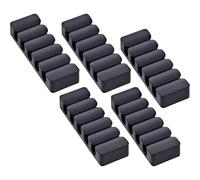 InLine Pack of 5 Cable Clips 5-Way Self-Adhesive Black for Organising Multiple Cables at the Desk, in the Car or Office, with 3M Adhesive Pad, 59971K