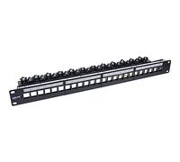 InLine® Patch Panel 24-Way, Keystone Blank Panel 19 Inch, 1U, Black RAL9005