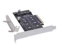 InLine® PCI Express Card to 2X Internal NVMe M.2 Key M - Bifurcation, PCIe x8, incl. Low Profile Slot Bracket, 76660N