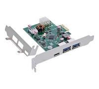 InLine PCIe Card 1x USB-C PD3.0 & 2x USB-A Ports 5Gbps 6-Pin Power Connector VL805 for Windows & Linux 76661M