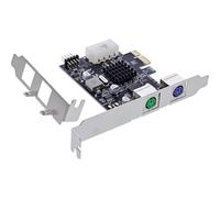 InLine PCIe Interface Card, 2 x PS/2, USB 2.0 Internal Post Plug, Keyboard & Mouse Adapter, MCS9990, 76620P