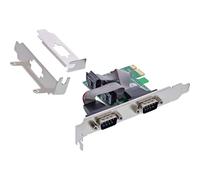 InLine PCIe Interface Card 2X Serial RS-232 COM Port AX99100 Low Profile for Windows & Linux 76619D