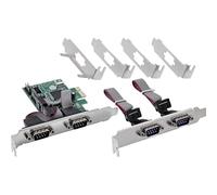 Inline PCIe Serial Card, 4 Port RS-232 Interface, D-Sub 9, CH384L, Low Profile Brackets, UART Interface, High Data Rate, 76619E