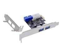 InLine® PCIe USB 3.2 Card, 4X USB-A Ports (2 External + 2 Slot Brackets), 5 Gb/s, Low Profile, VL805, for Windows & Linux, 76666G