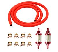 Inline-Petrol Fuel Filter & 8 Clips With Hose Pipe Air Tube Spring Clips Motorcycle Quad-Pit Dirt Bike Scooter Fuel Line Kit Motorbike Engine Parts Replacement Flexible Hose Pit