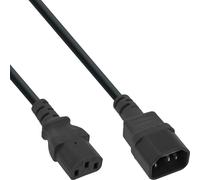 Inline power extension cable, C13 to C14, black, 5m