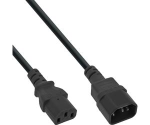 Inline power extension cable, C13 to C14, black, 5m