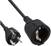 InLine Protective Contact with Child Lock Male Female Extension Cable (10 m), Black