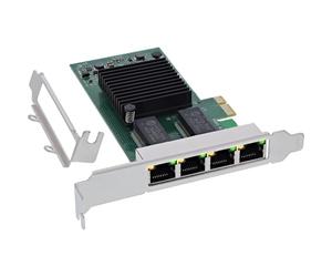 InLine® Quad Gigabit Network Card, 4X RJ45 1Gb/s, PCIe x1, 51127D