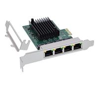 InLine® Quad Gigabit Network Card 4X RJ45 1Gb/s PCIe x1 with Low Profile Bracket 51127B
