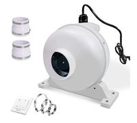 Inline Radon Fan, Radon Mitigation System, Waterproof Energy Efficient Electric Exhaust Fan for Indoor Outdoor Ventilation (200mm)