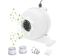 Inline Radon Mitigation Fan, 2-Speed Adjustable Exhaust Ventilation, Waterproof Ductless Blower, Energy Efficient Duct Fan Equipment