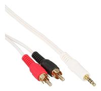 INLINE RCA/Jack Cable 2x RCA Male to 3.5 mm Jack Plug White/Gold 10 m