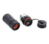 Inline RJ45 Cat.6A IP68 Waterproof Dust Proof Industrial Outdoor Patch Cable Socket Compatible with Network Cables 3-8mm 69990R