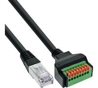 Inline RJ45 Plug to Push In Terminal with 15 cm Cat.5e Cable, 8 Pin, Tool-free Connector, Network Plug for Control Cabinet, LAN Ethernet Adapter, 92505I