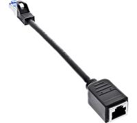 InLine® RJ45 S/FTP Extension Cable (PiMf), Cat.6A, Halogen Free, Copper, Black, 0.2 m