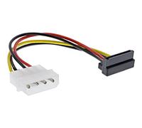 InLine® SATA power adapter cable, 1x 13.34cm (5.25') Bu an 15pin SATA St, angled upwards - Schwarz/Rot 1 item