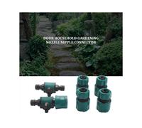 Inline Shut-Off Valve with 4 Quick-Connectors for Garden Hose, Double Male Extender, ABS, Flow Switch