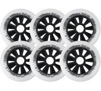 Inline Skate Replacement Wheels Outdoor & Indoor 6 Pack 90mm/100mm/110mm Inline Skate Wheels 85A Roller Skate Wheel Replacement Roller (White, 110MM)