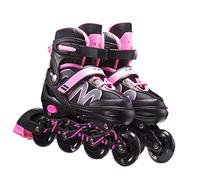 Inline Skates,2 in 1 Inline Quad Skates for Children Adults,Adjustable Size Single Double Ice Skates Fitness Skates Roller Skates for Boys Girls Beginners (Pink1)