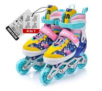 Inline Skates 4in1 Children's Kids Inliners Roller Skates Rollers Quad Skates Carbon Children's Inline Skates Adjustable Shoe Big Wheels