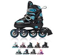 Inline Skates Children's Kids Inliners Roller Skates Rollers ABEC 7 Carbon Children's Inline Skates Adjustable Shoe Size (Turquoise, L 38-41)