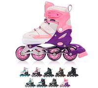 Inline Skates Children's Kids Inliners Roller Skates Rollers ABEC 7 Carbon Children's Inline Skates Adjustable Shoe Size (Pink, M 34-37)