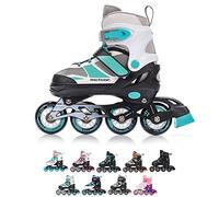 meteor Inline Skates Children's Kids Inliners Roller Skates Roller Blades ABEC 7 Carbon Children's Inline Skates Adjustable Shoe Size (Mint, S 30-33)