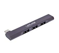 InLine Slim USB-C Hub with 4 Ports: 1x 3.2 Gen 1, 3x 2.0, Plug & Play, Compact, Ideal for Mouse, Keyboard & USB Sticks, 33203N