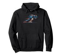 Inline Speed Skater Full Tuck Finish Skating Oval Racing Pullover Hoodie
