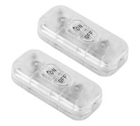 Inline Switch 2 Pcs, Clear Lamp Cord Button 6A 250V Torpedo Switch On Off Electrical Wire Appliance Rocker Control Switchs Repair Replacement for Table Lamp