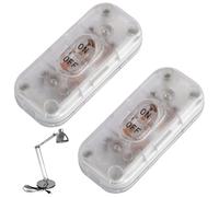 Inline Switch 2 Pcs, Clear Lamp Cord Button Torpedo Switch, 6A 250V, Universal ON/OFF Electrical Appliance Switches, for Light Repair and Replacement Control Power Plug Desk Table Light Parts