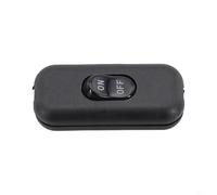 Inline Switch, 6A 250V Rocker Intermediate Cord Switch for Electric Lamps and Power Cables, On/Off Function for Desk, Wall, and Floor Lamps(Black ON OFF)