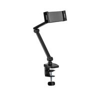 InLine Tablet holder with table clamp, two-piece arm, height adjustable, universal, up to 12.9 inches, for iPad Pro, iPad Air, Mini, Samsung Tab, Huawei and more, black, 55721S