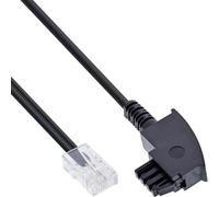 InLine TAE-N 6 m Telephone Cable Black - Telephone Cables (6 m, TAE-F, RJ45, Black, Male Connector/Male Connector)