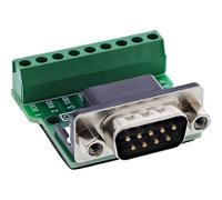 InLine Terminal Block with D-Sub 9 Male Screw Terminals Compact with Screw Fuse Ideal for RS232 Wiring, DIY & Industrial Applications, 92501D